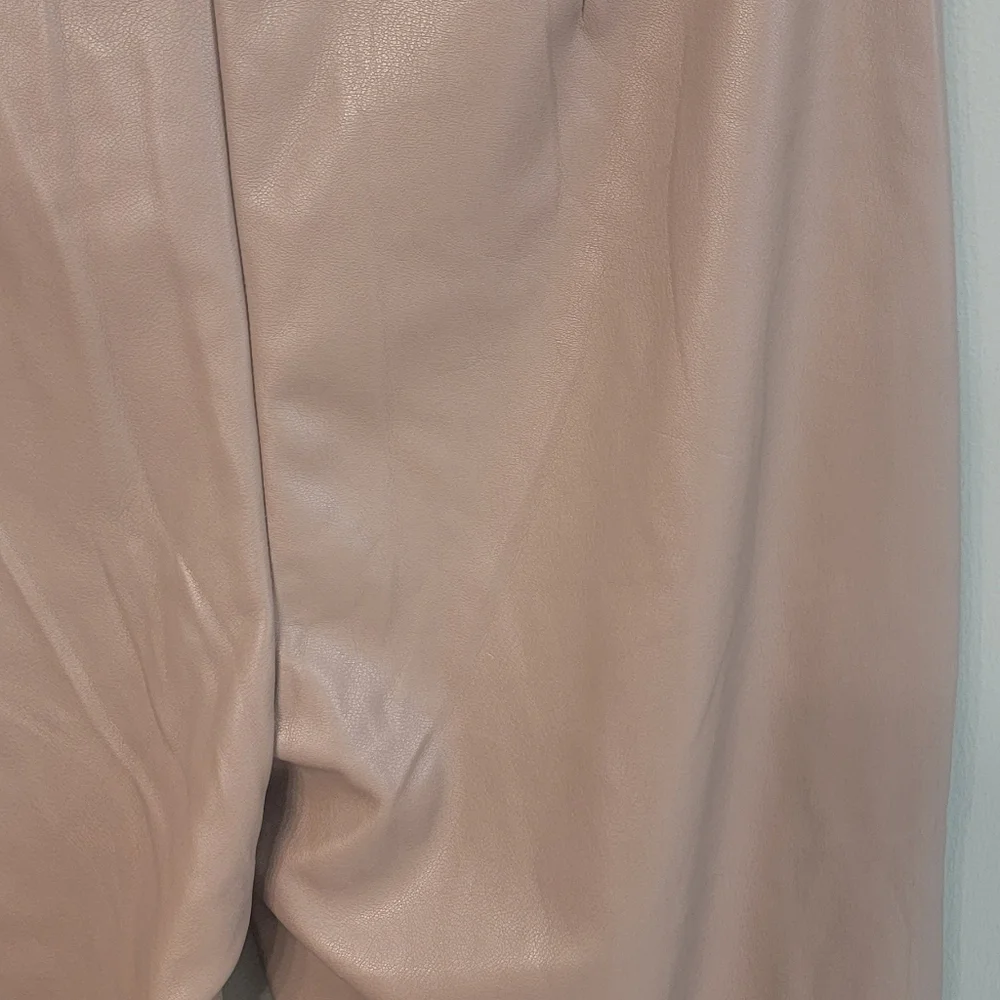 Fabletics Vegan Leather‎ Willow Bark Tan Womens Leggings Size XL